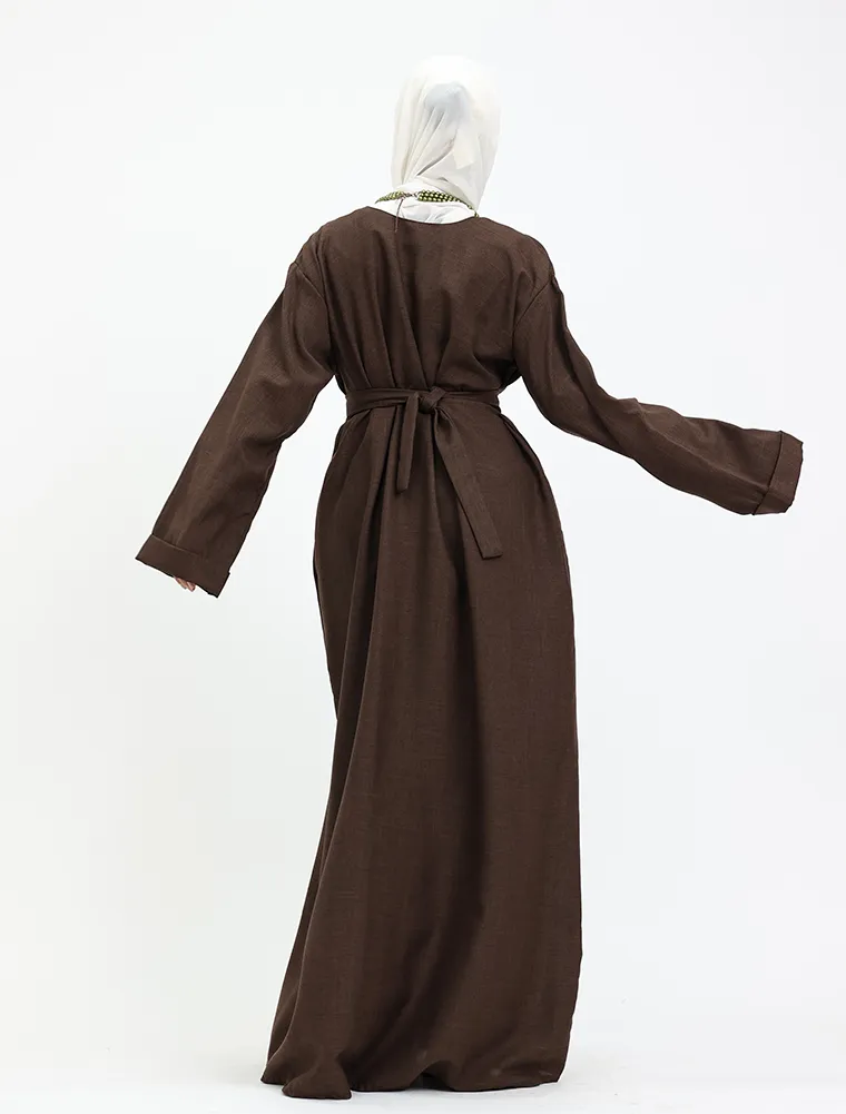 Brown Linen Abaya